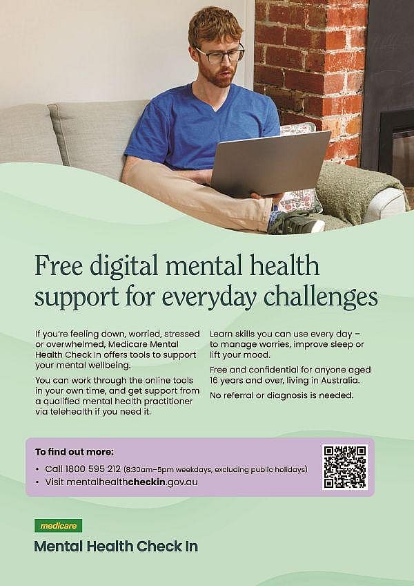 Free digital mental health support everyday challenges health professionals poster 2