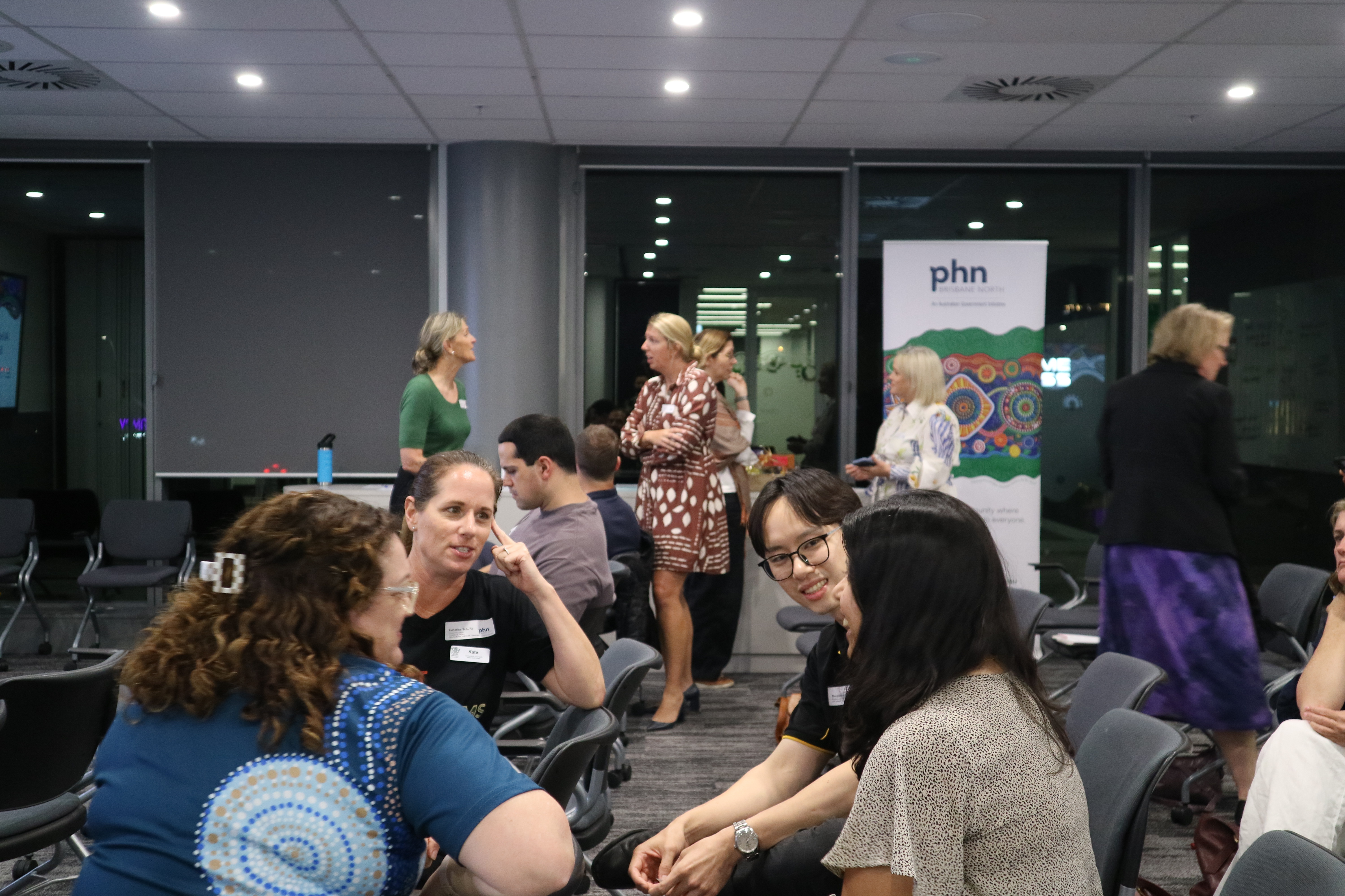 Attendees mingling at the Allied Health Collaborative Evening