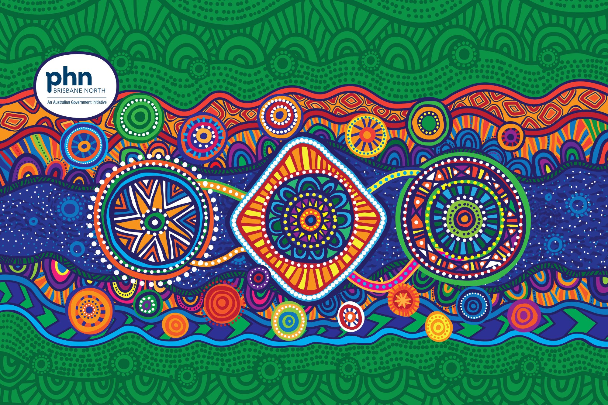 Flowing Knowledge, Healing Country RAP artwork by Riki Salam